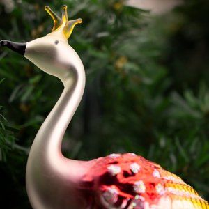 CLIP ON Swan Queen, Vintage Old World Christmas Glass Ornament